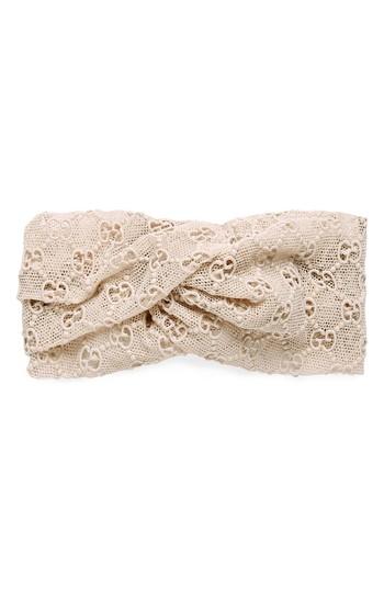 Gucci Gg Macrame Headband - Ivory