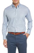 Men's Peter Millar Elevation Regular Fit Check Sport Shirt, Size - Blue