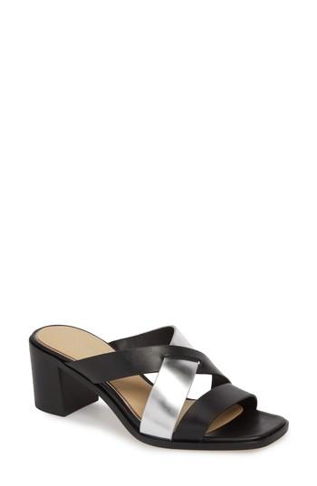 Women's Etienne Aigner Negroni Cross Strap Mule Sandal .5 M - Black
