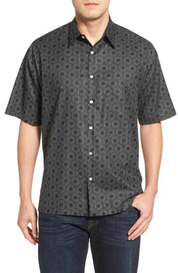 Men's Tori Richard Hypnotique Short Sleeve Classic Fit Sport Shirt - Black