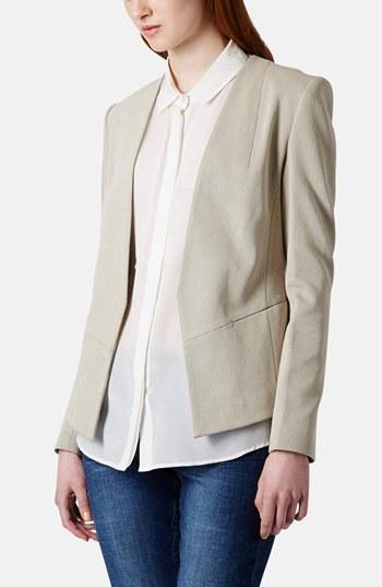 Topshop 'georgia' Collarless Blazer