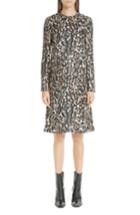 Women's Calvin Klein 205w39nyc Leopard Print Silk Twill Shift Dress Us / 36 It - Brown