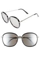 Women's Bp. 55mm Mirrored Round Sunglasses - Black/ Silver