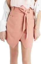 Women's Madewell Portside Faux Wrap Silk Skirt - Pink