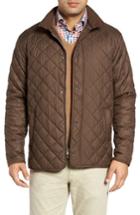 Men's Peter Millar Suffolk Quilted Water-resistant Car Coat, Size - Brown