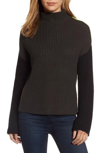 Women's Rdi Colorblock Mock Turtleneck - Grey