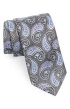 Men's Nordstrom Men's Shop Paisley Silk Tie, Size - Grey