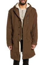 Men's John Varvatos Star Usa Removable Faux Shearling Anorak, Size - Brown