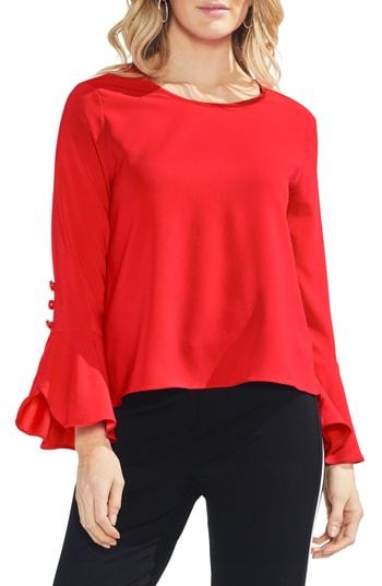 Women's Vince Camuto Flutter Cuff Blouse - Red