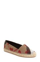 Women's Burberry Hodgeson Check Print Espadrille Flat Us / 37eu - Red
