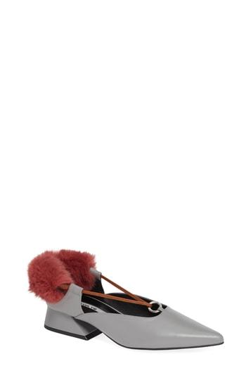 Women's Yuul Yie Faux Fur Block Heel Pump .5us / 35.5eu - Grey