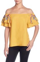 Women's Catherine Catherine Malandrino Ilka Off The Shoulder Top - Yellow