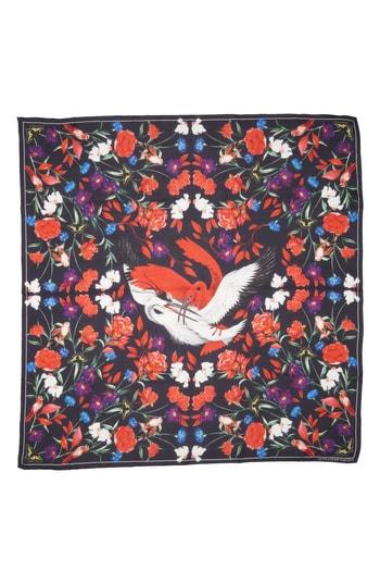 Women's Alexander Mcqueen Mythical Creature Silk Shawl, Size - Blue