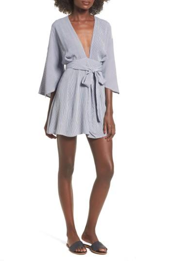 Women's Faithfull The Brand Nova Stripe Lace-up Shirtdress - Blue