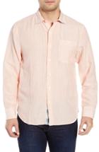 Men's Tommy Bahama Sand Stripe Linen Blend Sport Shirt - Orange
