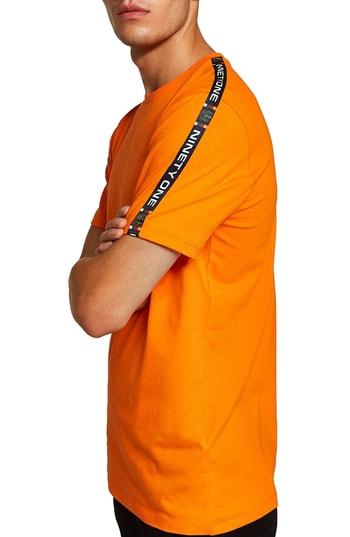Men's Topman Slim Fit Tape T-shirt - Orange