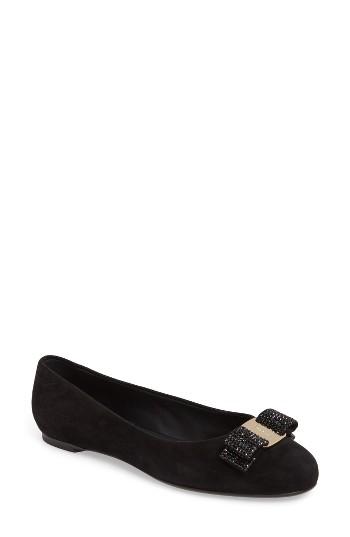 Women's Salvatore Ferragamo Varina S Bow Pump .5 B - Black