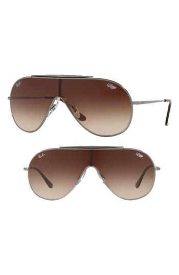 Women's Ray-ban 133mm Shield Sunglasses - Gunmetal Gradient