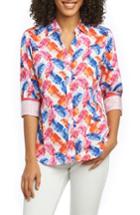 Women's Foxcroft Mary Layered Palms Wrinkle Free Shirt - Blue