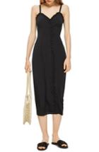 Women's Topshop Ruffle Button Down Slipdress Us (fits Like 0) - Black