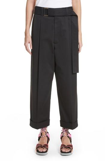 Women's Marc Jacobs Belted Wide Leg Pants - Black