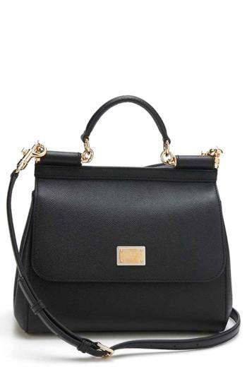 Dolce & Gabbana 'small Miss Sicily' Leather Satchel - Black