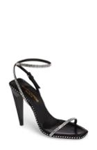 Women's Saint Laurent Freja Crystal Embellished Sandal Us / 38eu - Black