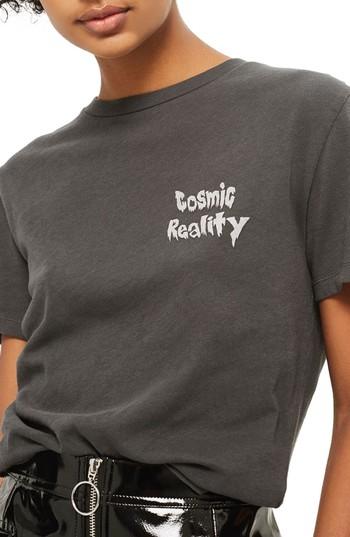 Women's Topshop Cosmic Reality Graphic Tee Us (fits Like 2-4) - Black