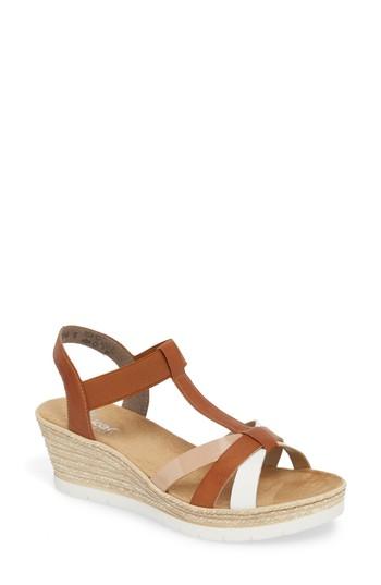 Women's Rieker Antistress Fanni 95 Espadrille Wedge Sandal .5-6us / 36eu - Brown
