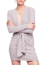 Women's Free People Ginger Cozy Tie Front Dress - Grey