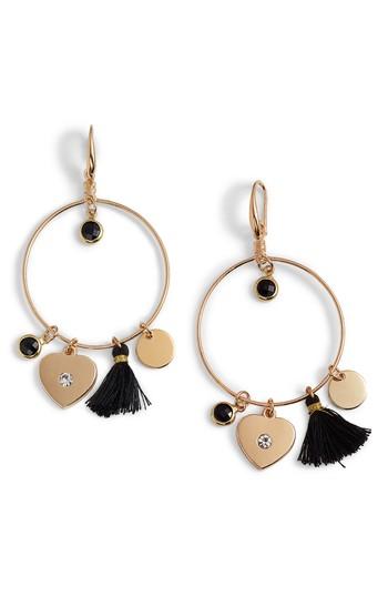 Women's Elise M. Samantha Tassel & Charm Hoop Earrings
