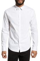 Men's Vince Regular Fit Stretch Stripe Sport Shirt - White