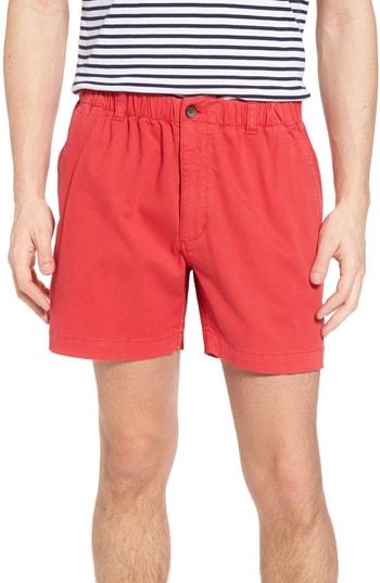Men's Vintage 1946 Snappers Elastic Waist 5.5 Inch Stretch Shorts - Red