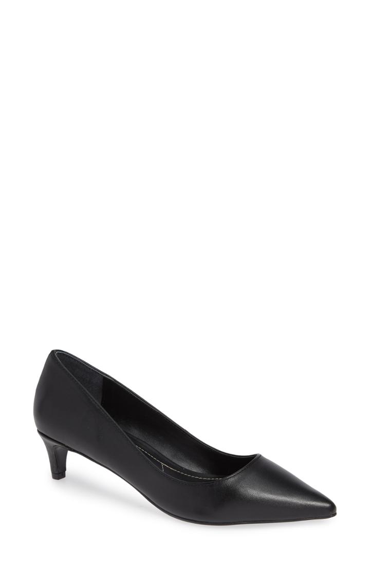 Women's Charles By Charles David Kitten Pointy Toe Pump .5 M - Black
