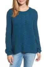 Women's Caslon Cable Front Sweater - Blue