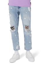 Men's Topshop Extreme Rip Tapered Jeans X 30 - Blue