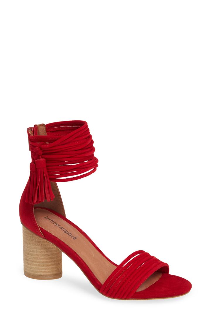 Women's Jeffrey Campbell Pallas Ankle Strap Sandal .5 M - Red