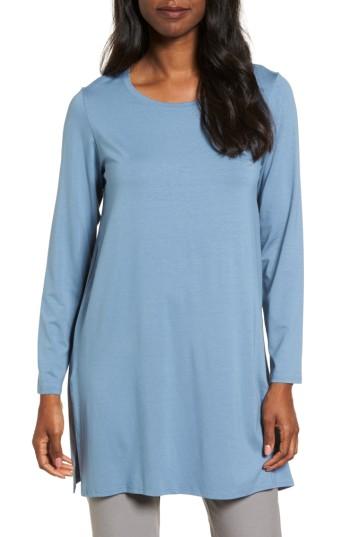 Petite Women's Eileen Fisher Jersey Tunic P - Blue