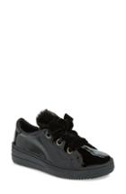 Women's The Flexx Groove Faux-shearling Trim Sneaker .5 M - Black