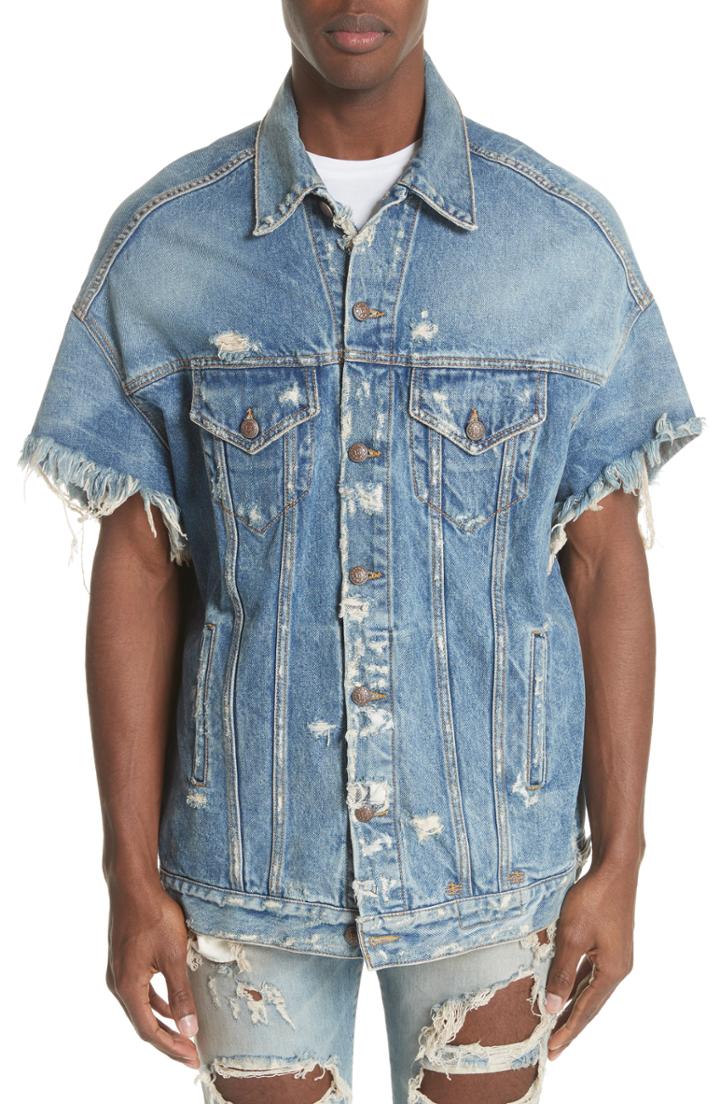 Men's R13 Oversized Cutoff Denim Jacket
