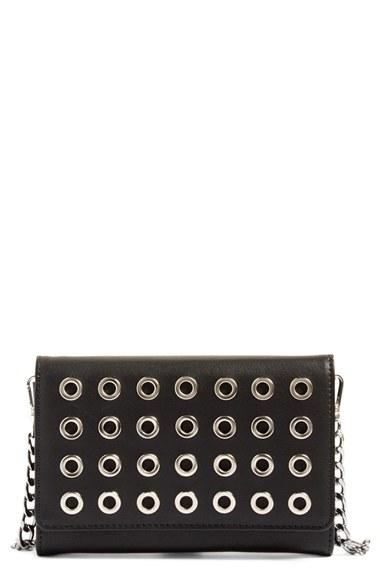 Phase 3 Grommet Faux Leather Crossbody Bag -