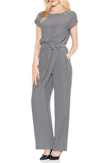 Women's Vince Camuto Diagonal Stripe Jumpsuit - Black