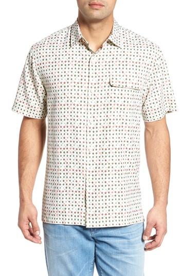 Men's Tommy Bahama Atomic Geo Print Silk Sport Shirt - White