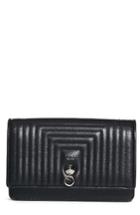 Women's Fendi Quilted Leather Wallet On A Chain - Black