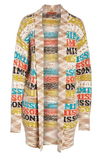 Women's Missoni Logo Knit Wool Blend Cardigan Us / 42 It - Red