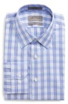 Men's John W. Nordstrom Trim Fit No-iron Check Dress Shirt 32/33 - Blue