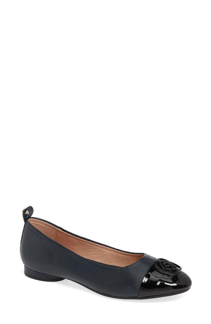 Women's Taryn Rose Penelope Cap Toe Ballet Flat M - Blue