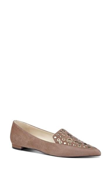 Women's Nine West 'akeelah' Grometted Loafer Flat M - Beige