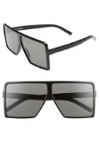 Women's Saint Laurent Betty 63mm Oversize Shield Sunglasses -