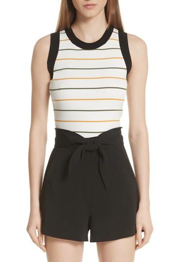Women's A.l.c. Rita Stripe Rib Knit Top - White